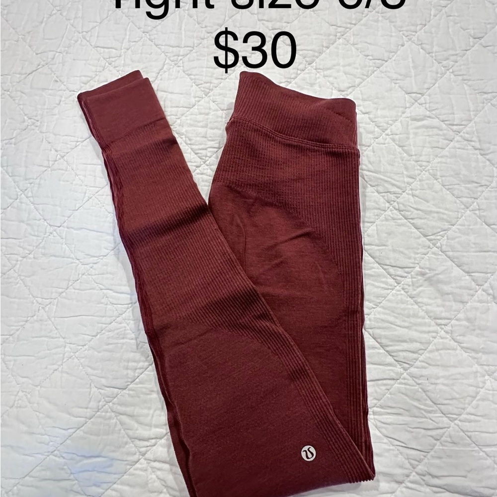 Lululemon Athletica Burgundy Leggings